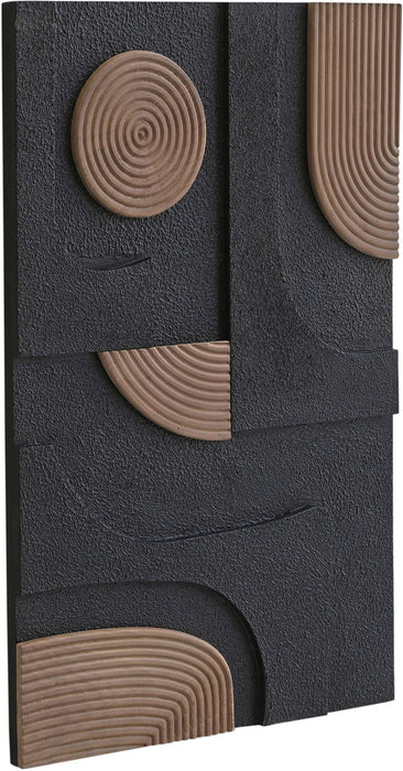 Element - 50" Mango Wood 4 Piece Wall Art - Natural / Black