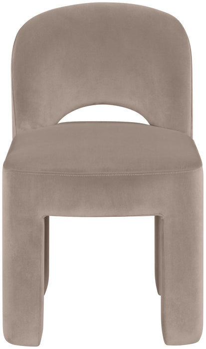 Celine - Velvet Performance Fabric Upholstered Dining Chair (Set of 2) - Taupe