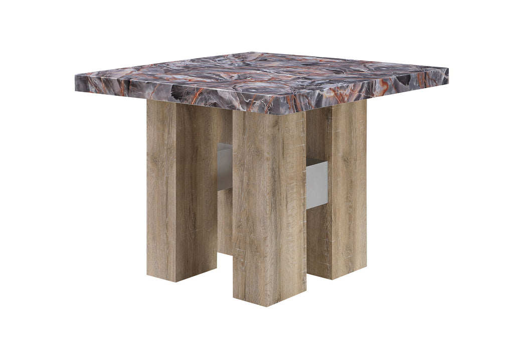 D04 - 5 Piece Dining Room Set (Bar Table, 4 Stools) - Lava / Natural