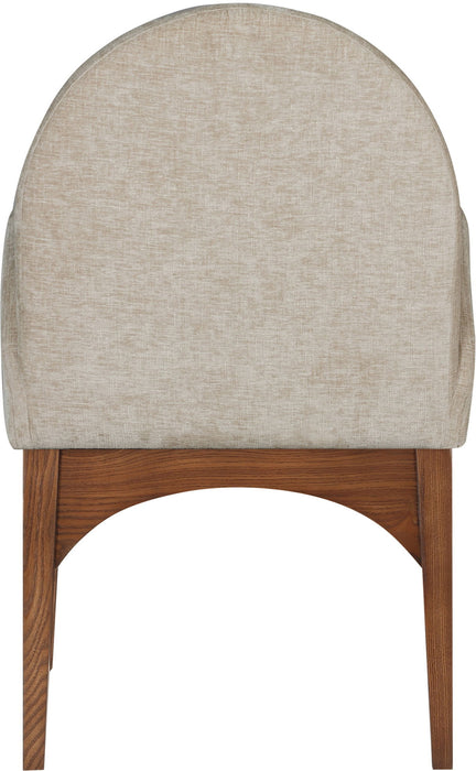 Waldorf - Chenille Dining Arm Chair With Brown Legs