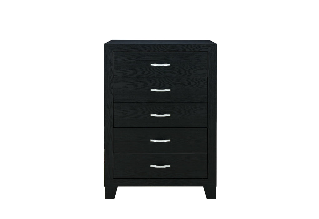 Reid - 4 Piece Full Bedroom Set (Bed, Dresser, Mirror, Nightstand) - Black
