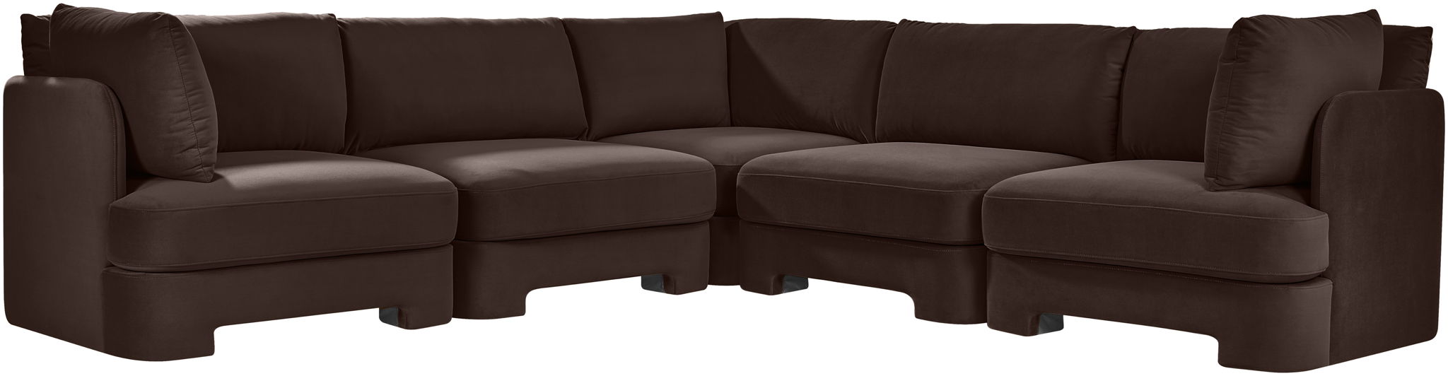 Hammond - Velvet Performance Fabric Upholstered 5 Piece Corner Sectional