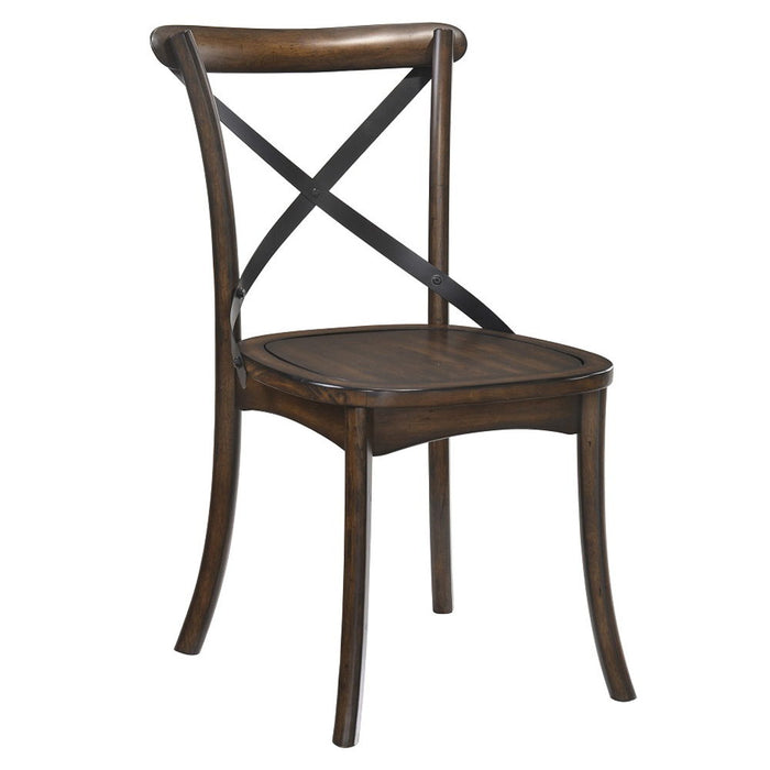 Kaelyn - Side Chair Set of 2) - Dark Oak & Black Metal
