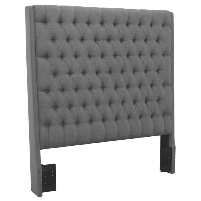 Camille - Upholstered Queen Panel Headboard - Gray