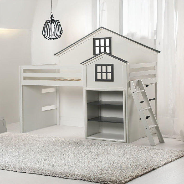 Ratana - Loft Bed - Gray & White
