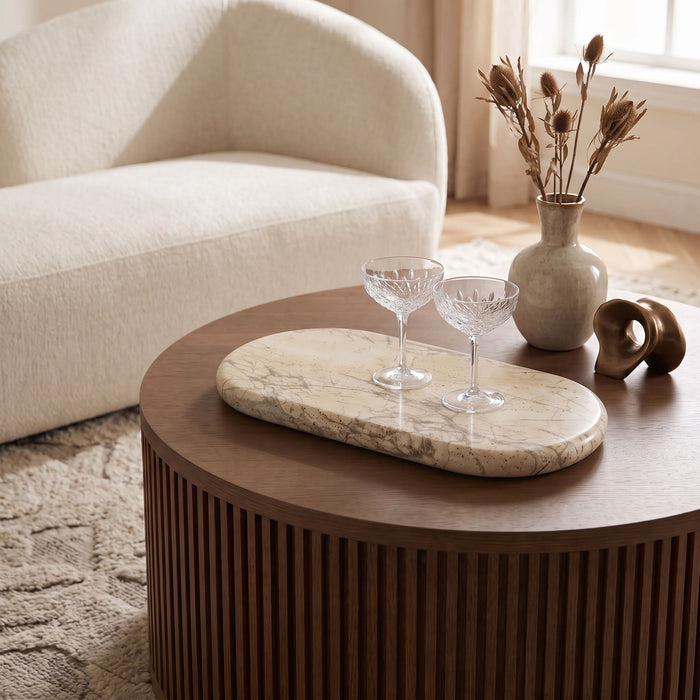 Carrell - Travertine Tray - Beige