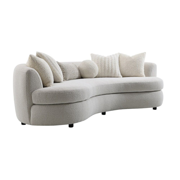 Iniko - Sofa With 6 Pillows - Beige Boucle