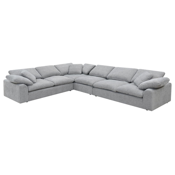 Naveen - Sectional Sofa With 6 Pillows - Gray Linen
