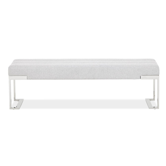 Signature Beds & Benches - Tulip Accent Bench - Gray / Chrome