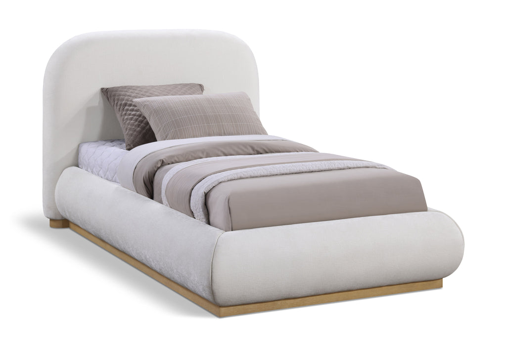 Vaughn - Chenille Bed With Natural Base