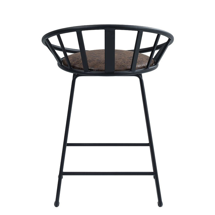 Zudora - Counter Height Chair (Set of 2) - Synthetic Leather & Black