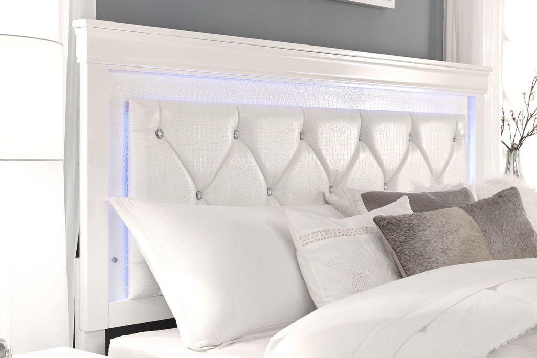 Pompei - Twin Bookcase Bed With LED - Metallic White