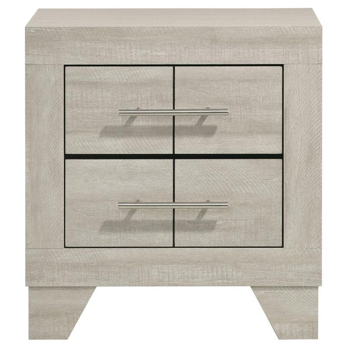 Trenton - 2-Drawer Nightstand Bedside Table - Rustic Cream