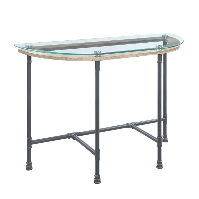 Brantley - Sofa Table - Clear Glass & Sandy Gray