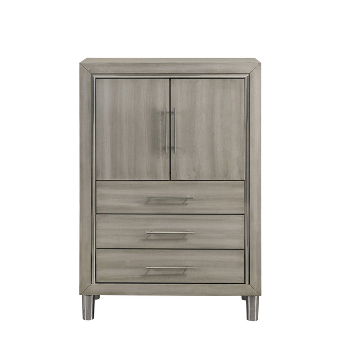 Lennox - Door Chest With Shoe Storage & LED Light - Gray