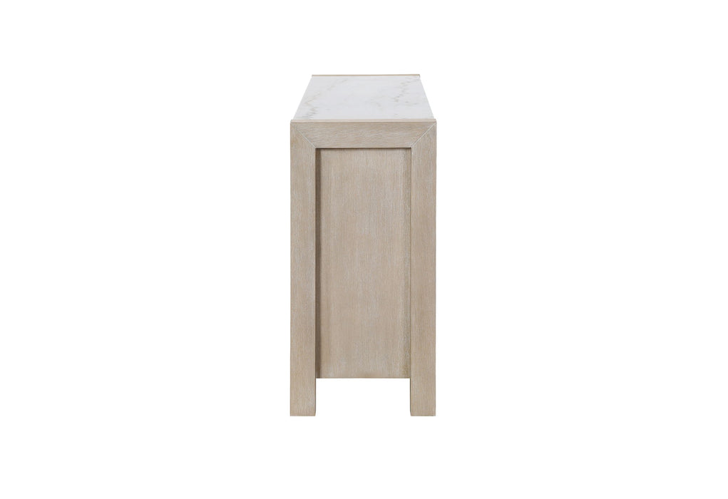 D1321 - Buffet With Real Marble Top - Natural / White