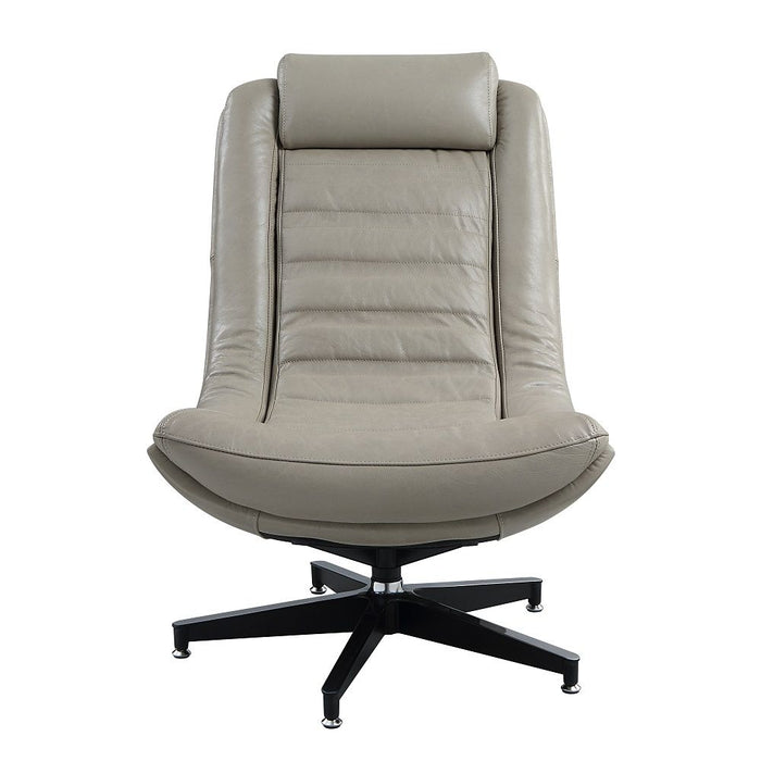 Piran - Accent Chair With Swivel - Twilight Top Grain Leather
