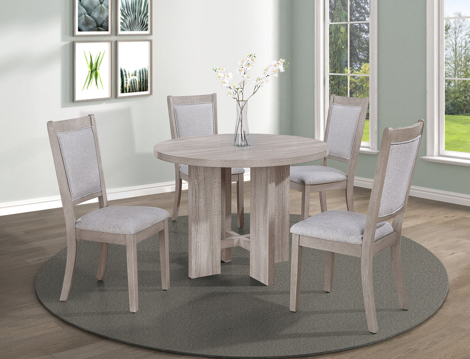 Amara - 5 Piece Round Dining Set Drift Wood - Drift Wood