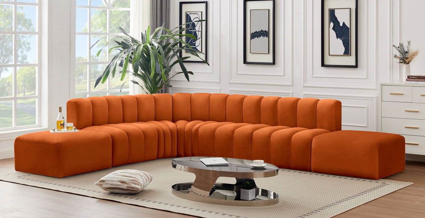 Arc - Velvet 7 Piece Corner Modular Sofa