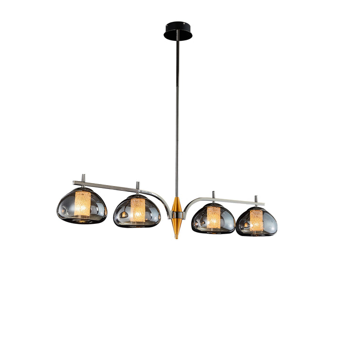 Michael Amini Lighting - Ember 4-Light LED Chandelier - Smoke / Black Pearl