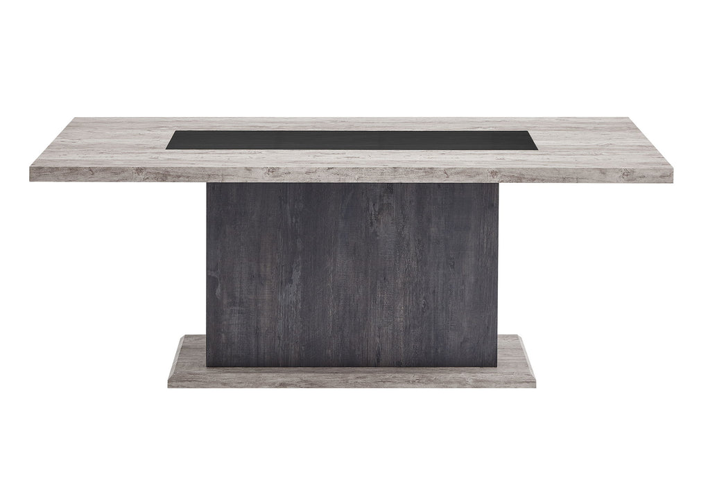 D8030 - Dining Table With 2 Storage Drawers And 1 Storage Door - Black / Brown
