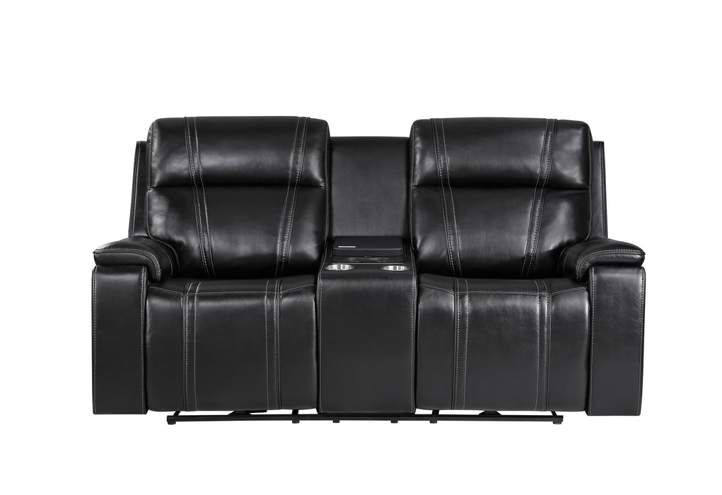 U8880 - 3 Piece Living Room Set (Power Reclining Sofa / Power Console Reclining Loveseat / Power Recliner) - Black