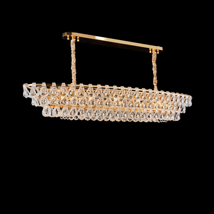 Michael Amini Lighting - Gala 14-Light Rectangular LED Chandelier - Gold