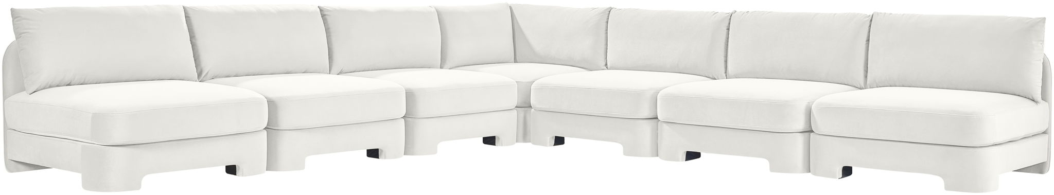 Hammond - Velvet Performance Fabric Upholstered 7 Piece Armless Sectional
