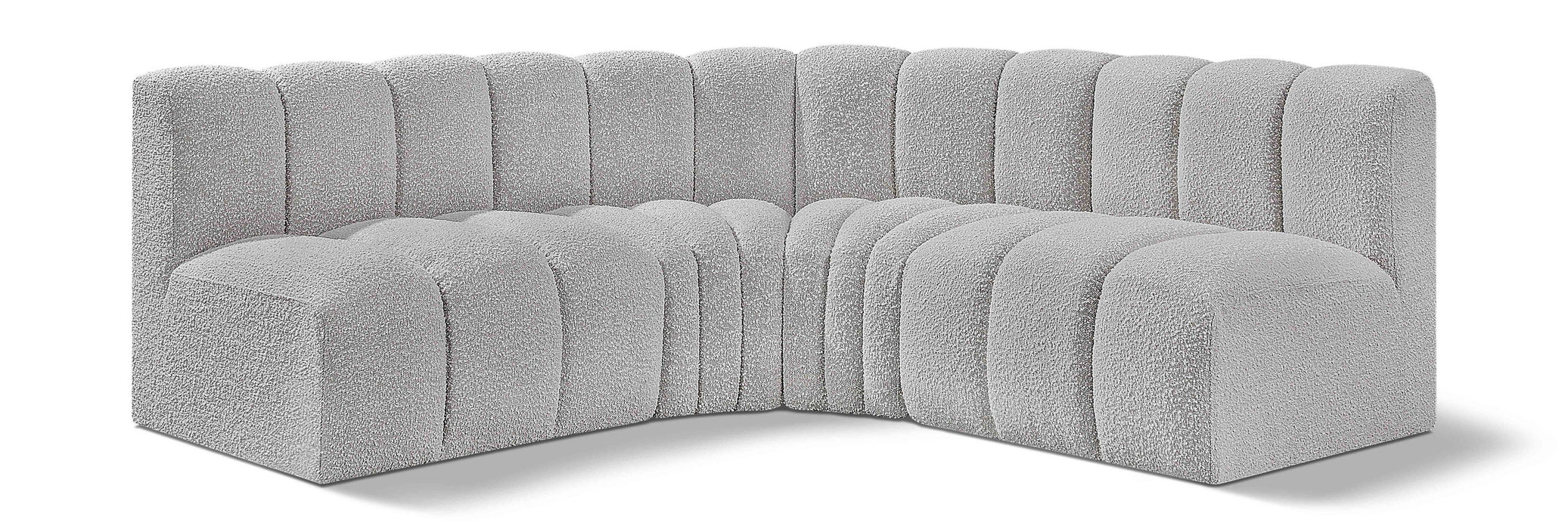 Arc - Boucle Fabric 4 Piece Corner Modular Sofa