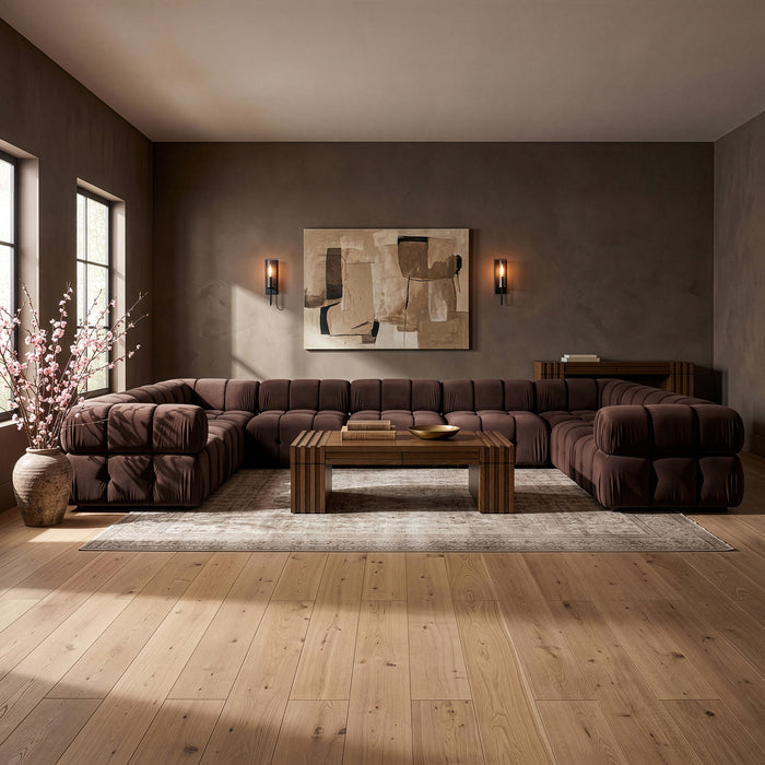 Orin - Velvet Performance Fabric Upholstered 9 Piece Sectional