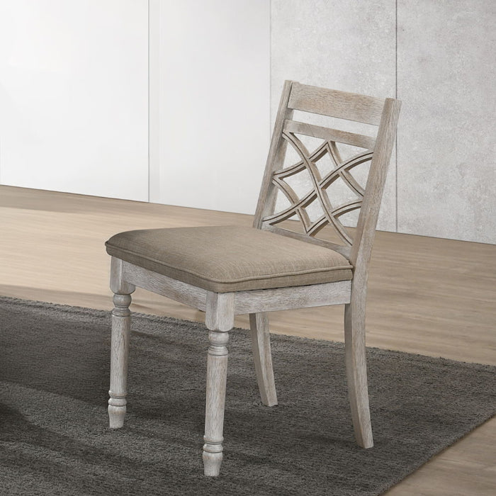 Cillin - Side Chair Set of 2) - Fabric, Walnut & Antique White