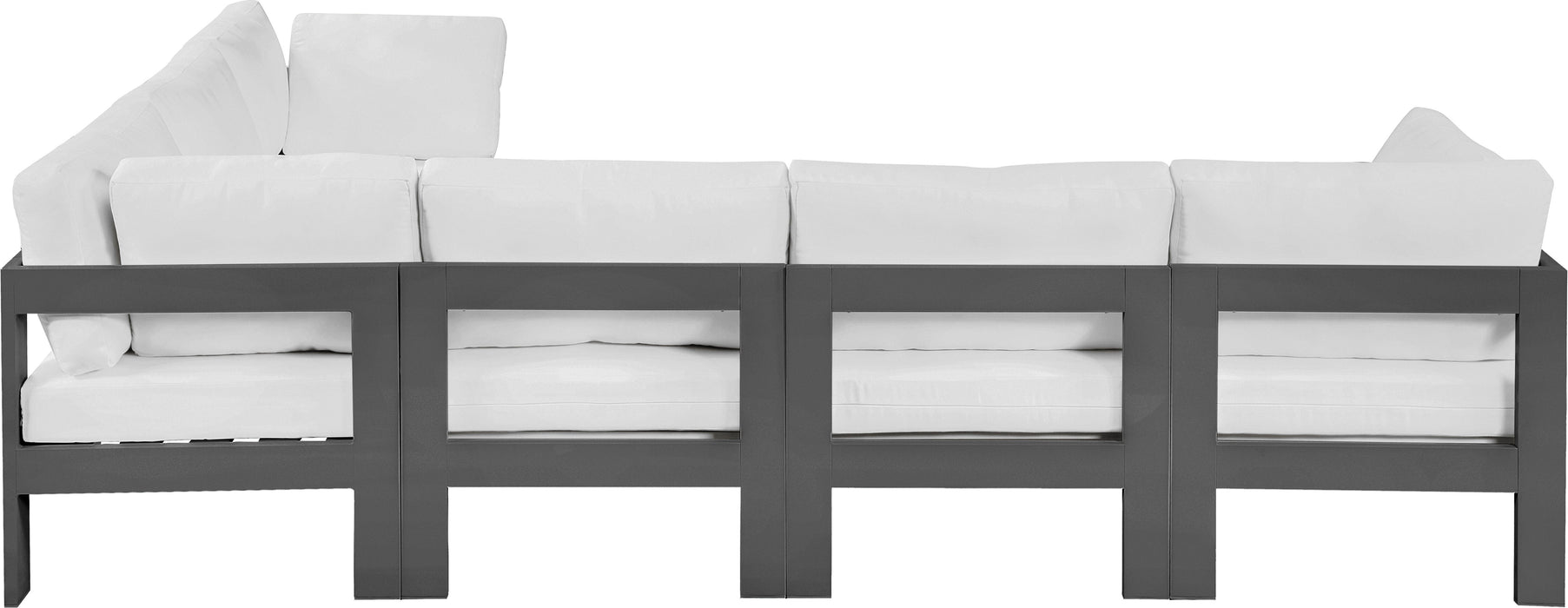 Nizuc - Outdoor Patio 6 Piece Modular Sectional With Gray Frame