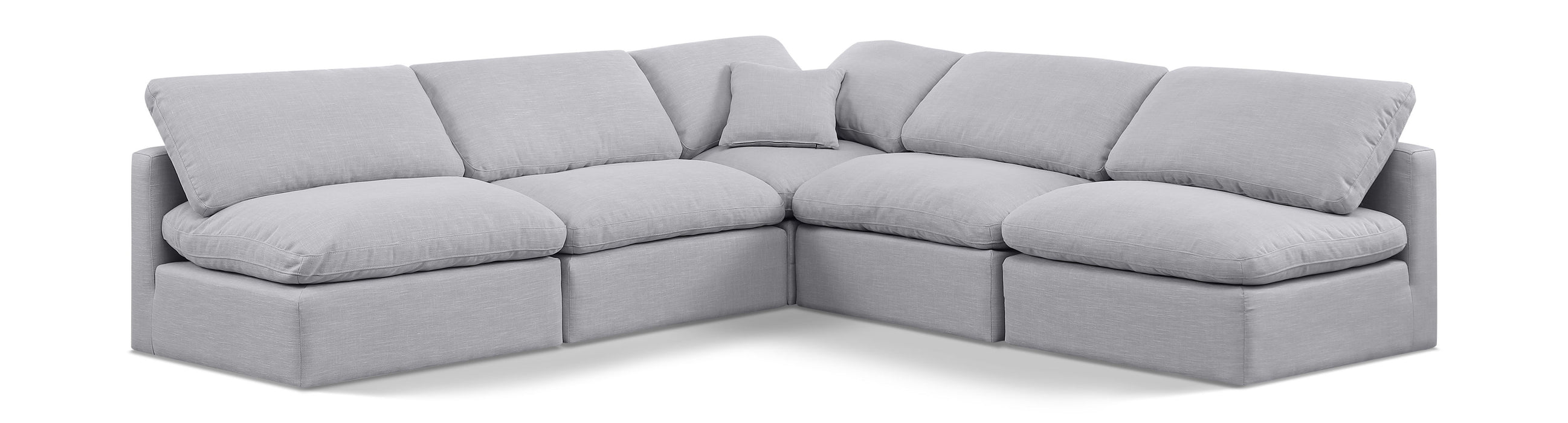 Indulge - Linen 5 Piece Modular Corner Armless Sectional