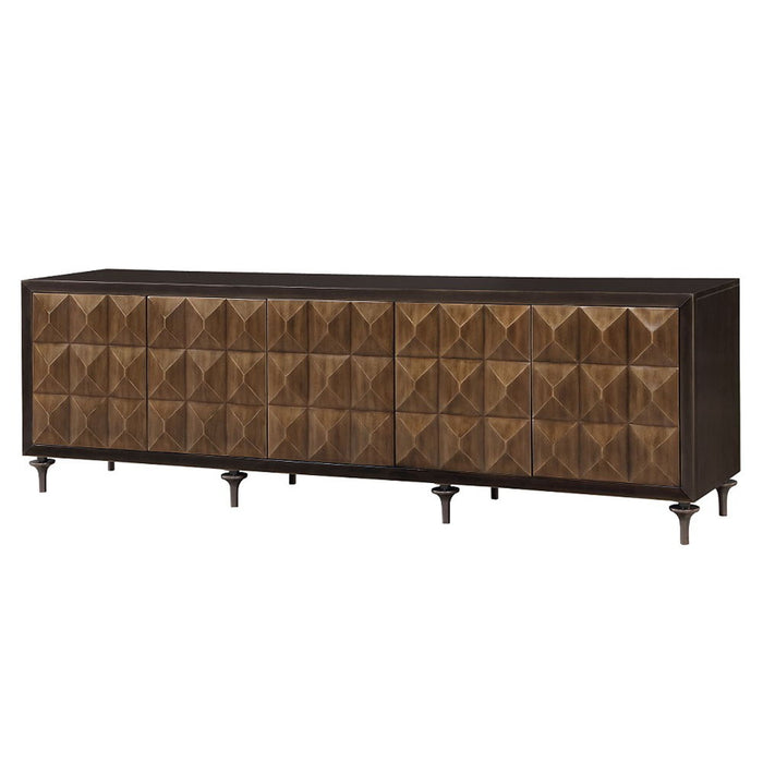 Diya - Console Cabinet - Forged Bronze & Espresso
