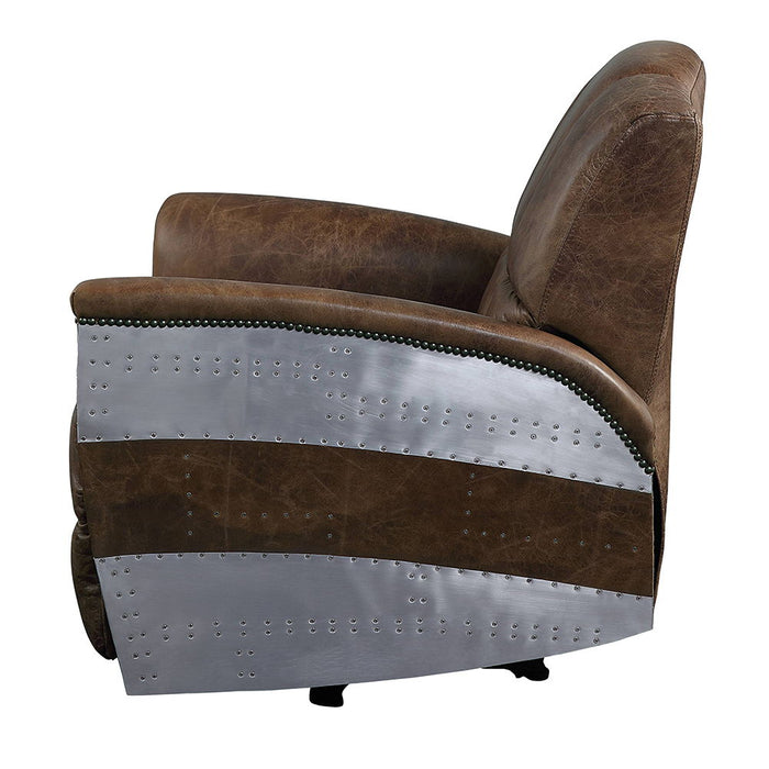 Brancaster - Power Motion Recliner - Retro Brown Top Grain Leather & Aluminum
