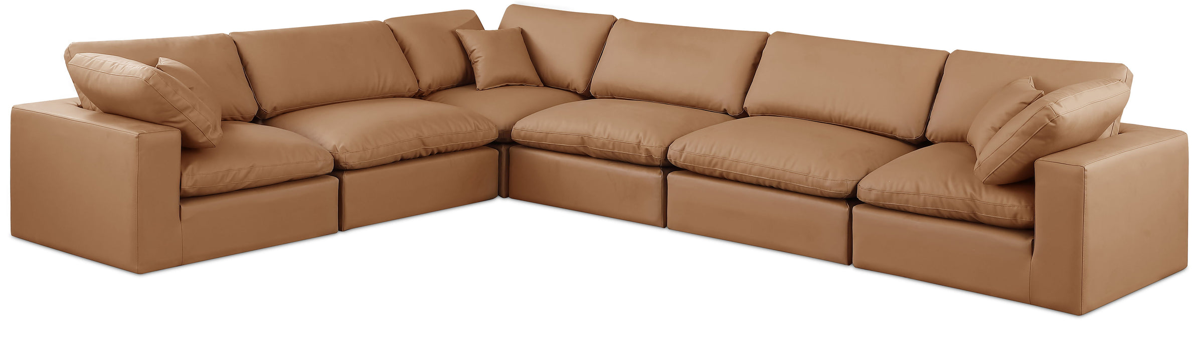 Comfy - 6 Piece Faux Leather Modular Corner Sectional