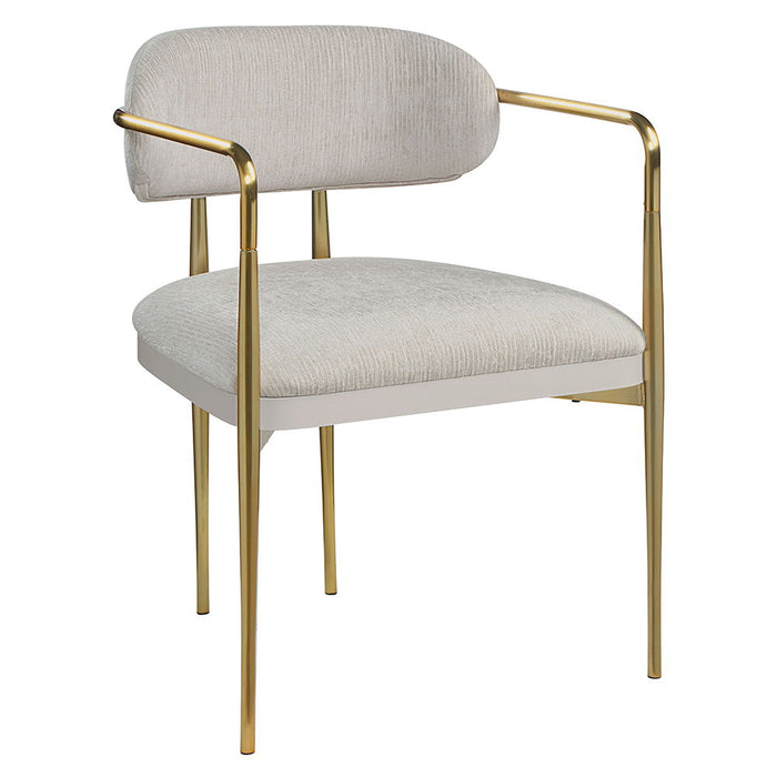 Zayn - Arm Chair Set of 2) - Beige Chenille & Gold