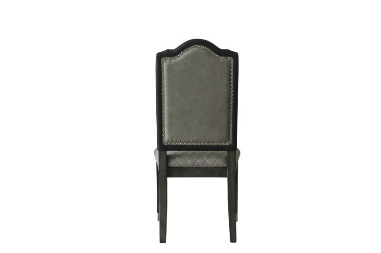 House Beatrice - Side Chair Set of 2) - Two Tone Gray Fabric & Charcoal