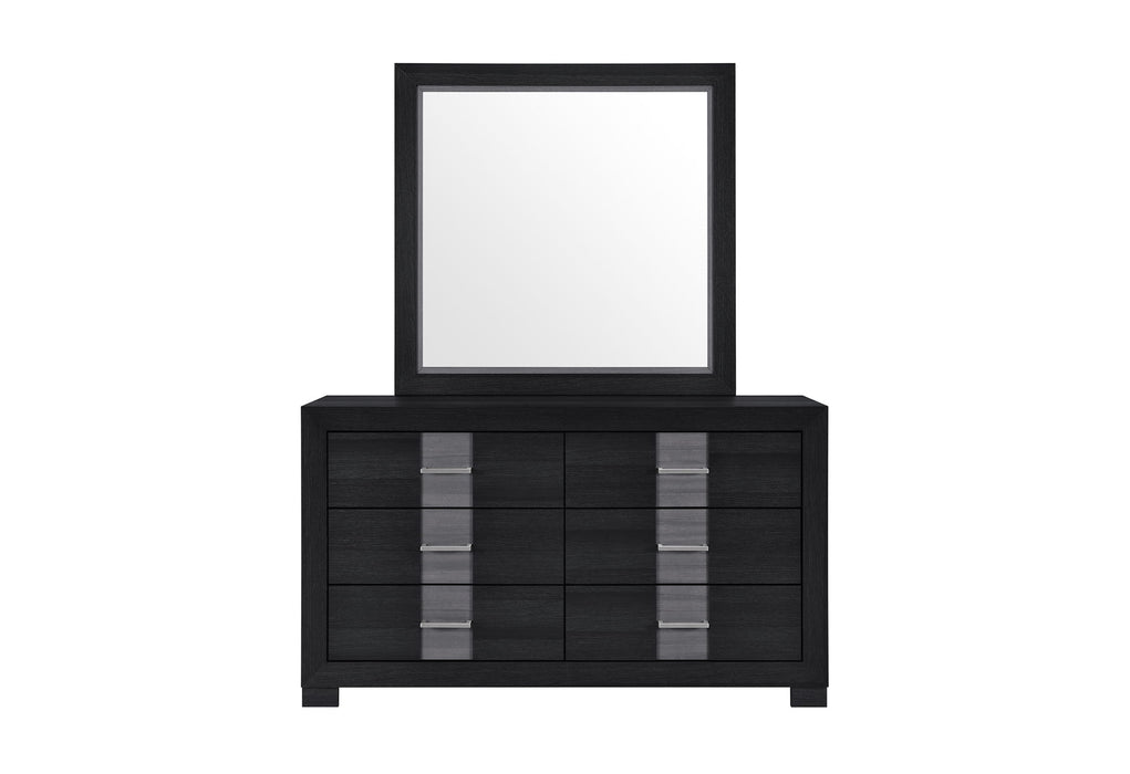 Optimus - 4 Piece Bedroom Set (Queen Bed, Dresser, Mirror, Nightstand) - Black