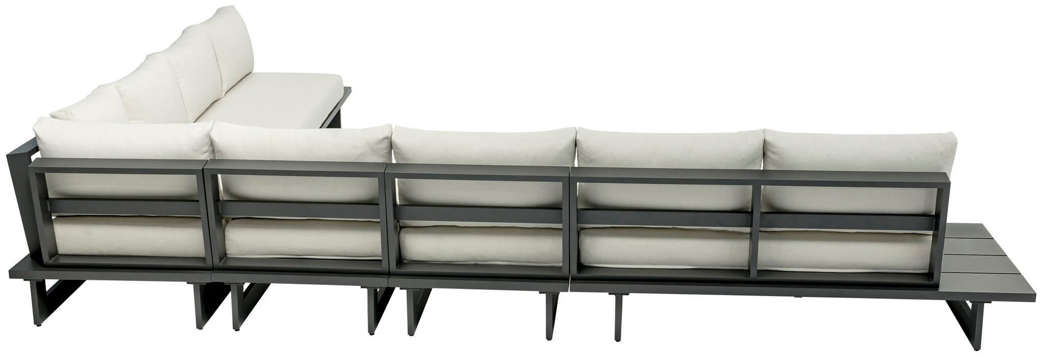 Maldives - 6 Piece Water Resistant Outdoor Patio Modular Sectional With Gray Base