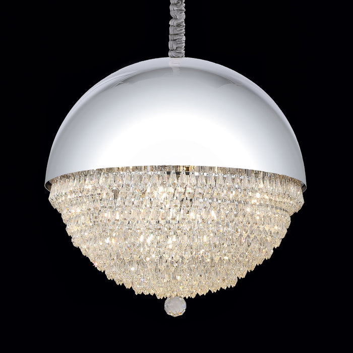 Michael Amini Lighting - Eclipse LED Crystal And Metal Chandelier - Silver