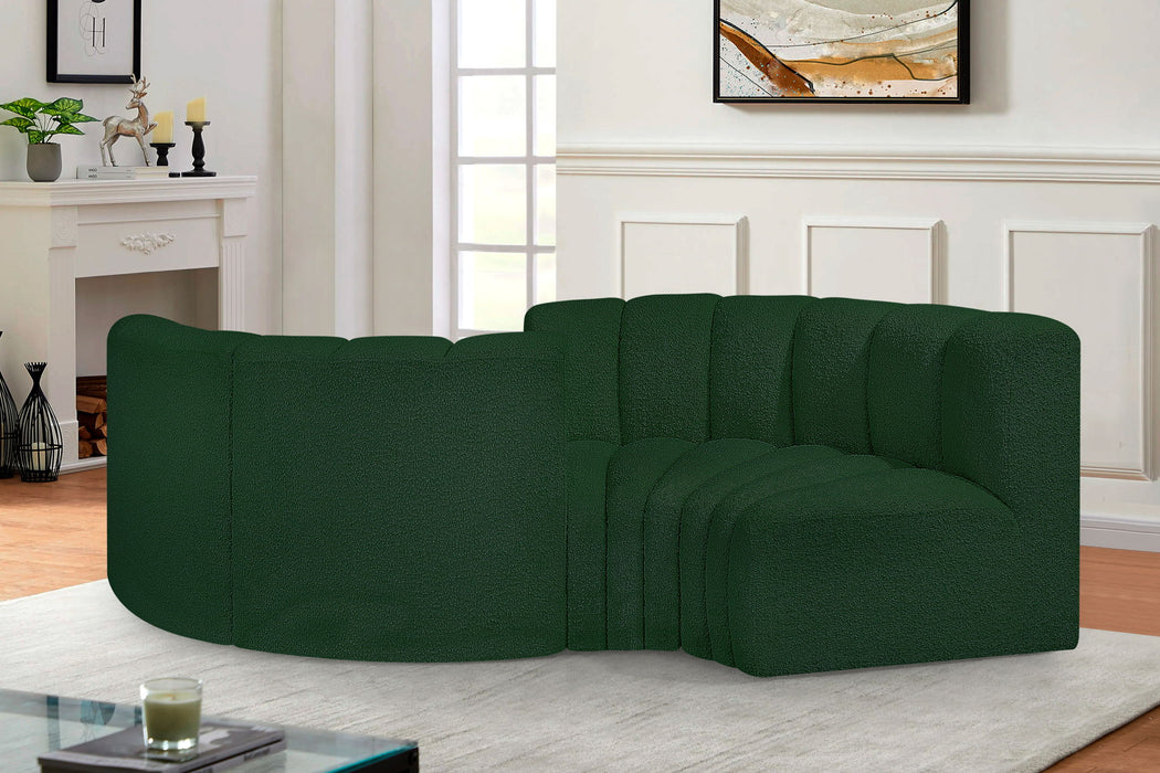 Arc - Boucle Fabric 4 Piece Curved Modular Sofa