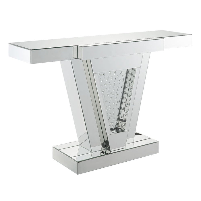 Nysa - 32"H Console Table - Mirrored & Faux Crystals