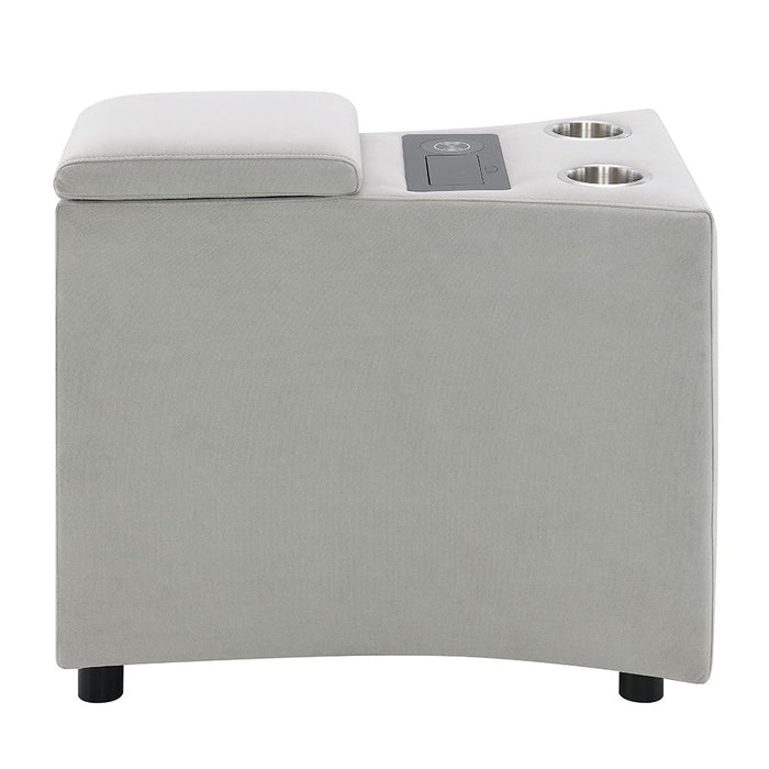 Emee - Console With USB - Gray Corduroy