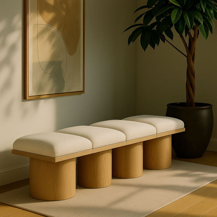 Pavilion - 4 Piece Modular Bench With Natural Base