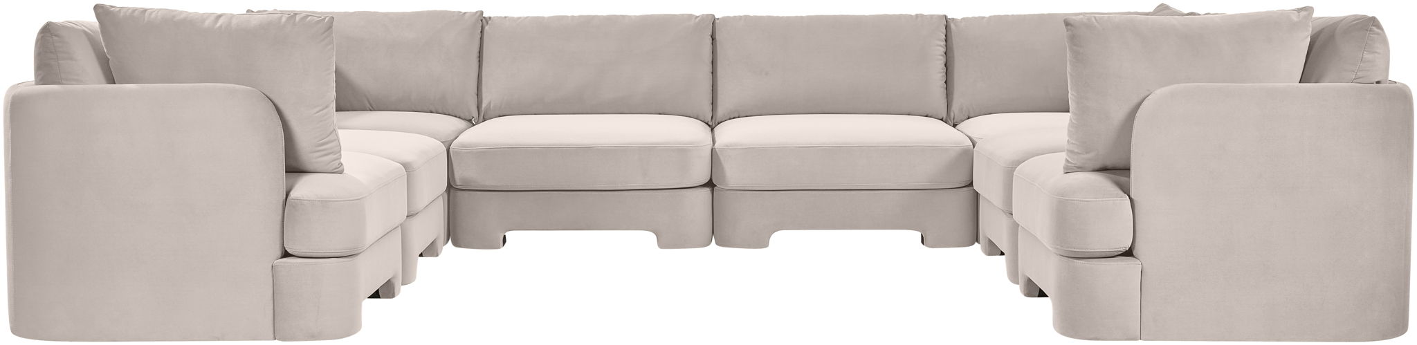 Hammond - Velvet Performance Fabric Upholstered 8 Piece U-Shaped Sectional