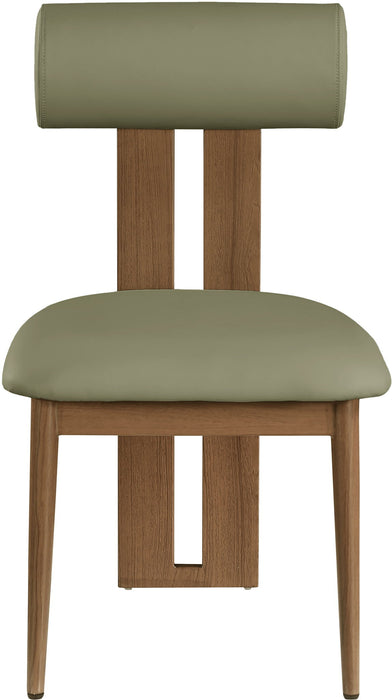 Dario - Faux Leather Dining Chair With Brown Frame (Set of 2)