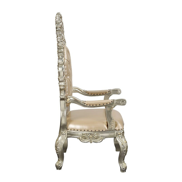 Sorina - Arm Chair Set of 2) - Synthetic Leather & Antique Gold