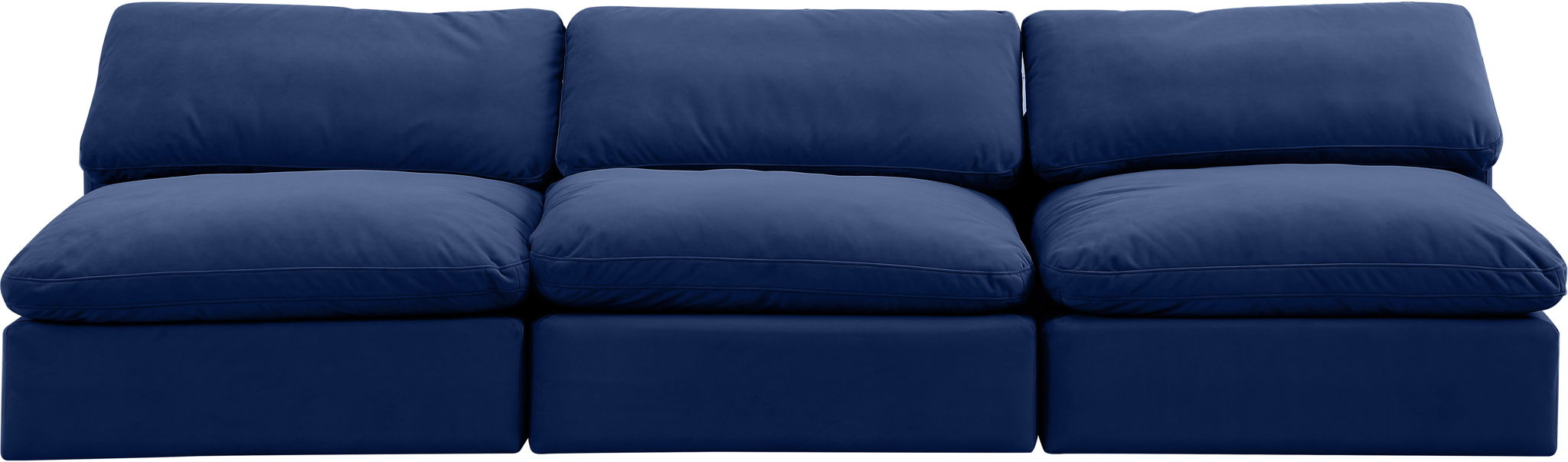 Comfy - Velvet Modular Armless Sofa 3 Seats