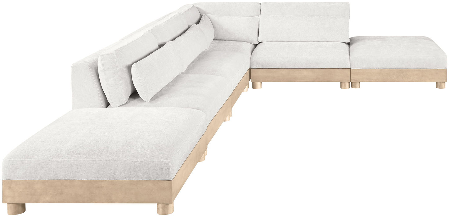 Turin - Chenille Fabric Upholstered Modular Sectional - White